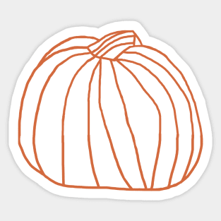 One Big Harvest Pumpkin Minimal Line Drawing Sticker